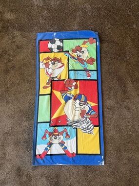 Vintage 2000 Looney Tunes Taz Beach Towel - Warner Bros Karsten Cotton